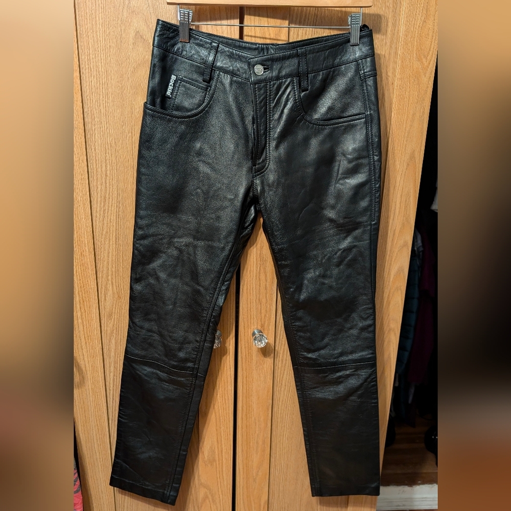 Men's Black Leather Pants